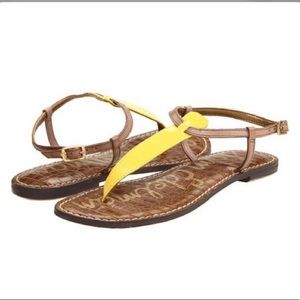 Sam Edelman Yellow T Strap Gigi Leather Sandal SZ8